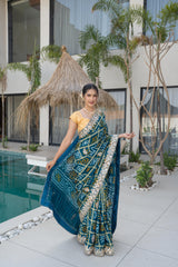 Mor Khaanti Blue Ghatchola Saree