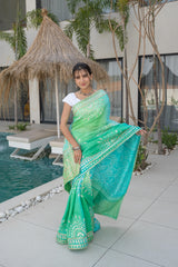 Neon Rama Firozi Dola Silk Saree