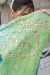 Neon Rama Firozi Dola Silk Saree