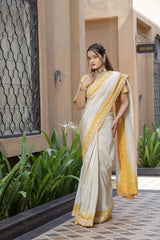 Mustard Butter Silk Saree with Zardogi Work