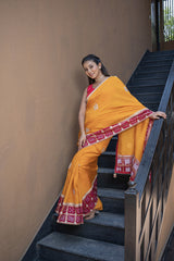 Mustard Silk & Khaddi Gota Work Saree