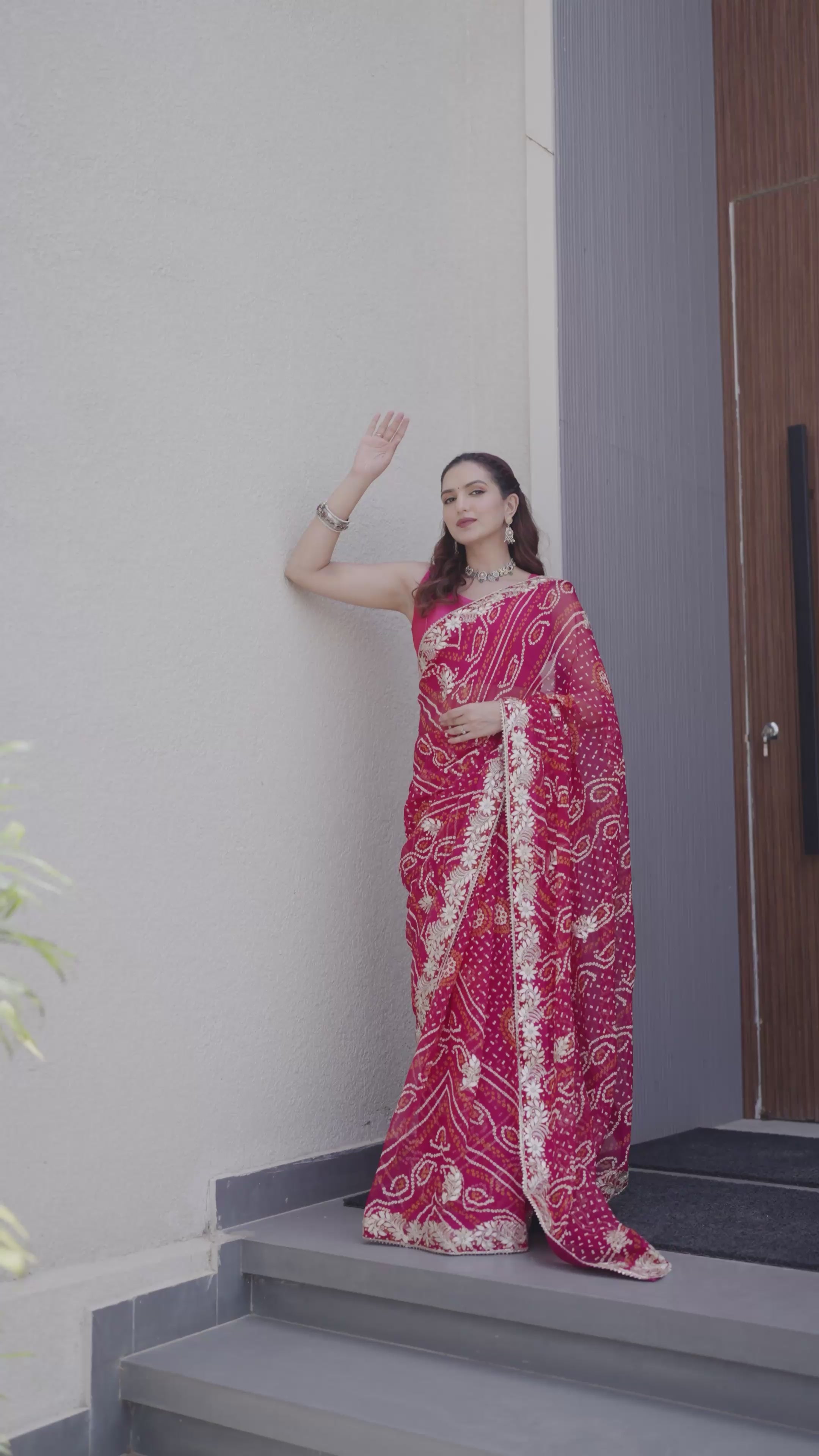 Lightweight Chiffon Red Saree