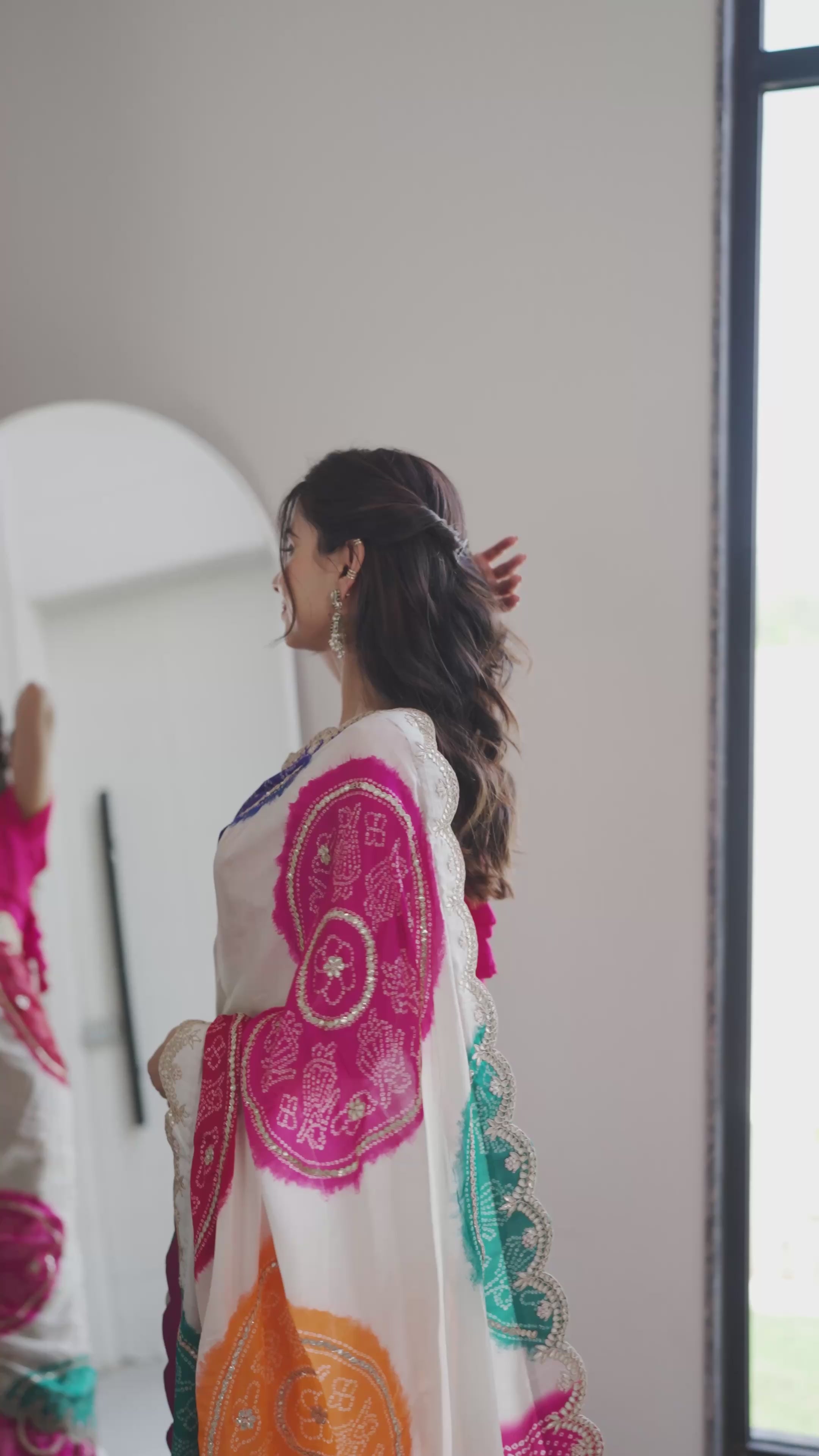Multi Bandhej Batik Gajji Silk Saree